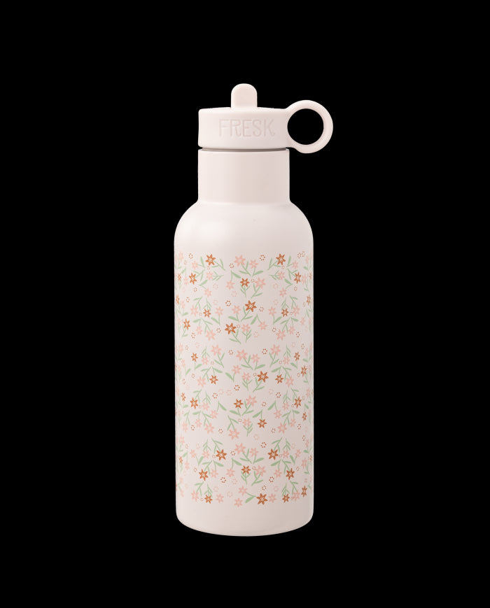 Borraccia termica in acciaio con cannuccia per bimbi 500 ml - Fiori